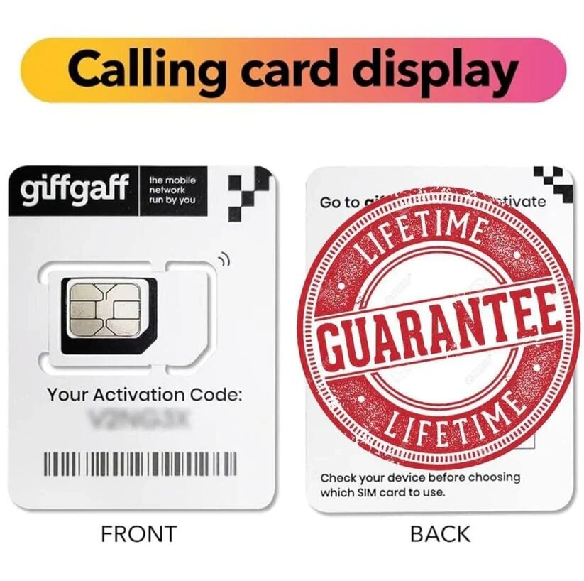 GiffGaff UK Sim ( Tik Tok live & monetization, WhatsApp, PayPal, amazon ) My Store 