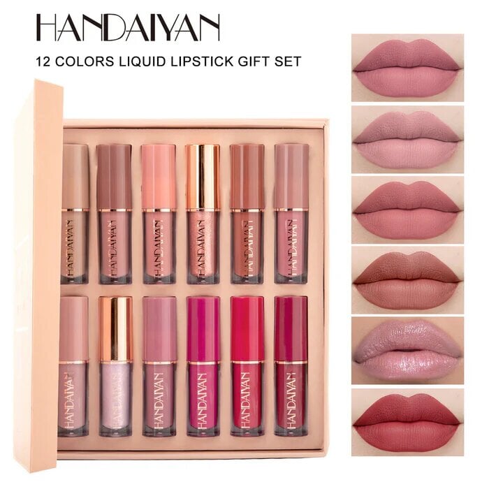 12-Piece Matte Liquid Lipstick & High Shine Lip Gloss Set – Waterproof, Long-Lasting Makeup Collection My Store 