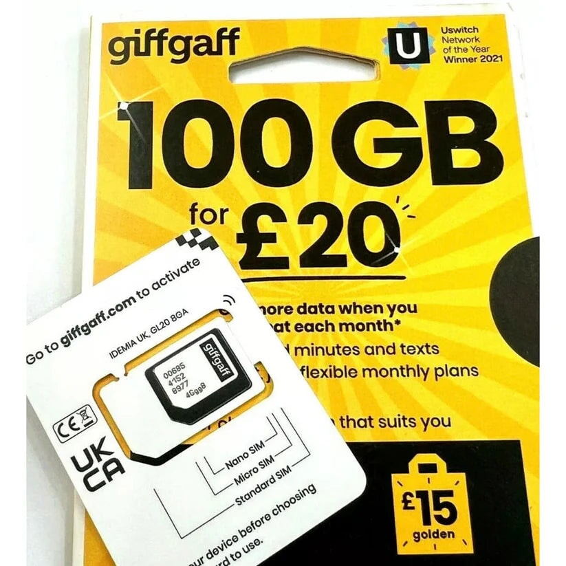 GiffGaff UK Sim ( Tik Tok live & monetization, WhatsApp, PayPal, amazon ) My Store 